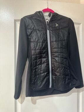 Orangetheory Black Quilted Hooded Hybrid Jacket - Women